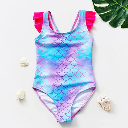 3-10years girls swimsuit 2023 fashion mermaid unicorn swimwear for children upscaleclicks