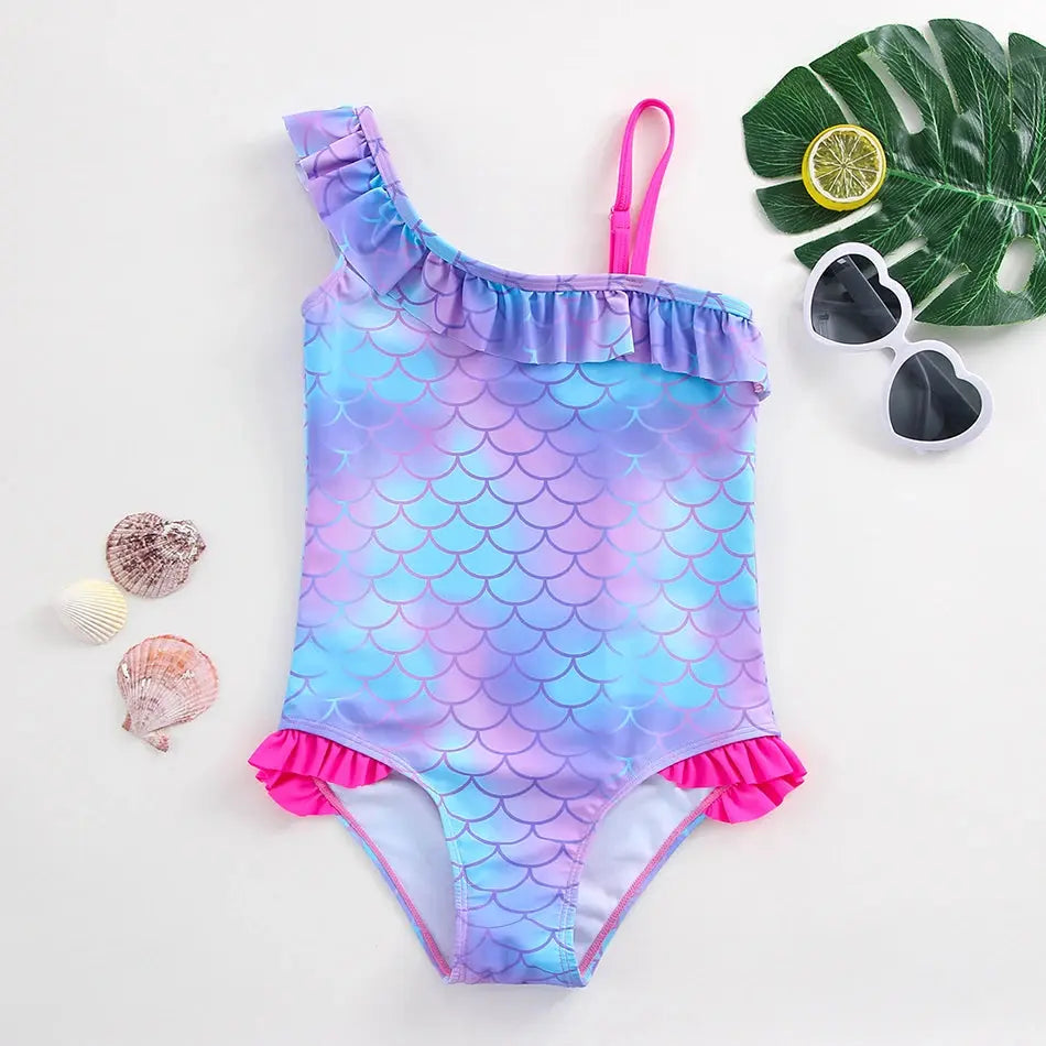 3-10years girls swimsuit 2023 fashion mermaid unicorn swimwear for children upscaleclicks