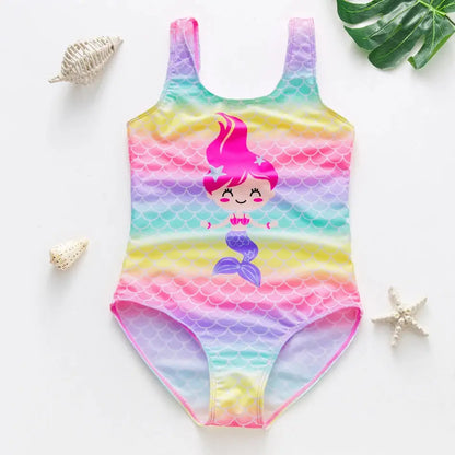 3-10years girls swimsuit 2023 fashion mermaid unicorn swimwear for children upscaleclicks