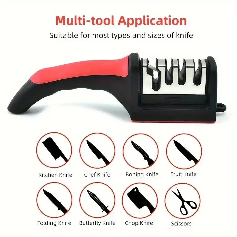 3-Segment Knife Sharpener Knife Sharpeners for Kitchen Knives Stainless Steel Three-Purpose Sharpening Stone for Kitchen Tools upscaleclicks
