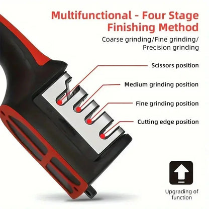 3-Segment Knife Sharpener Knife Sharpeners for Kitchen Knives Stainless Steel Three-Purpose Sharpening Stone for Kitchen Tools upscaleclicks