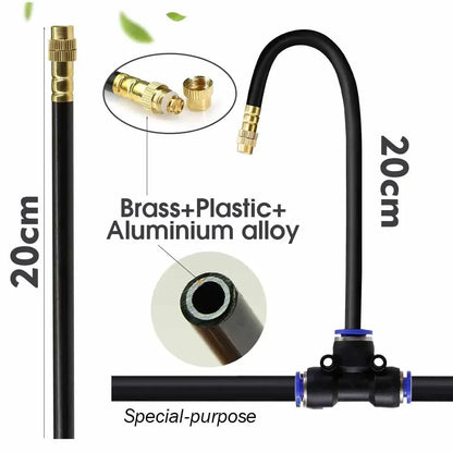 30-5m 1/4" 4/6mm Misting Cooling System 360° Free-bend Adjustable Nozzle Atomizer Sprayer for Outdoor Garden Irrigation Watering upscaleclicks