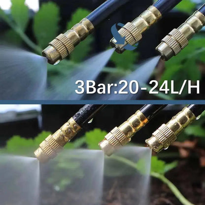 30-5m 1/4" 4/6mm Misting Cooling System 360° Free-bend Adjustable Nozzle Atomizer Sprayer for Outdoor Garden Irrigation Watering upscaleclicks