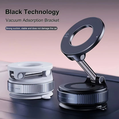 360° Rotating Magnetic Phone Holder, Foldable and Extendable, Suitable for iPhone 16/15/14/12, ABS Material, Not Waterproof, Multi-Scene Use in Shower/Gym/Smooth Surfaces, One Piece, Black, Equipped with Back Magnet Ring upscaleclicks