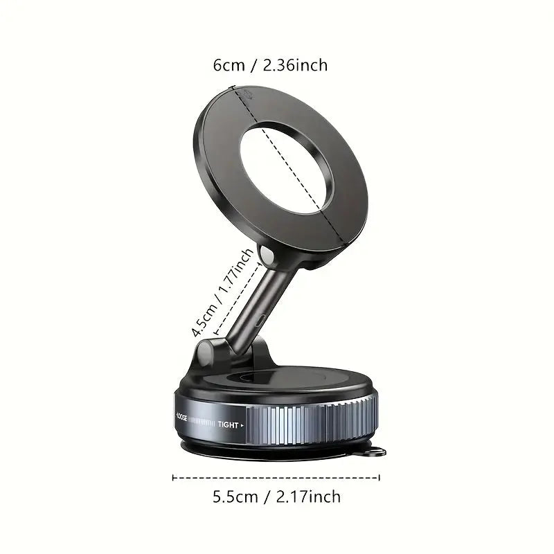 360° Rotating Magnetic Phone Holder, Foldable and Extendable, Suitable for iPhone 16/15/14/12, ABS Material, Not Waterproof, Multi-Scene Use in Shower/Gym/Smooth Surfaces, One Piece, Black, Equipped with Back Magnet Ring upscaleclicks