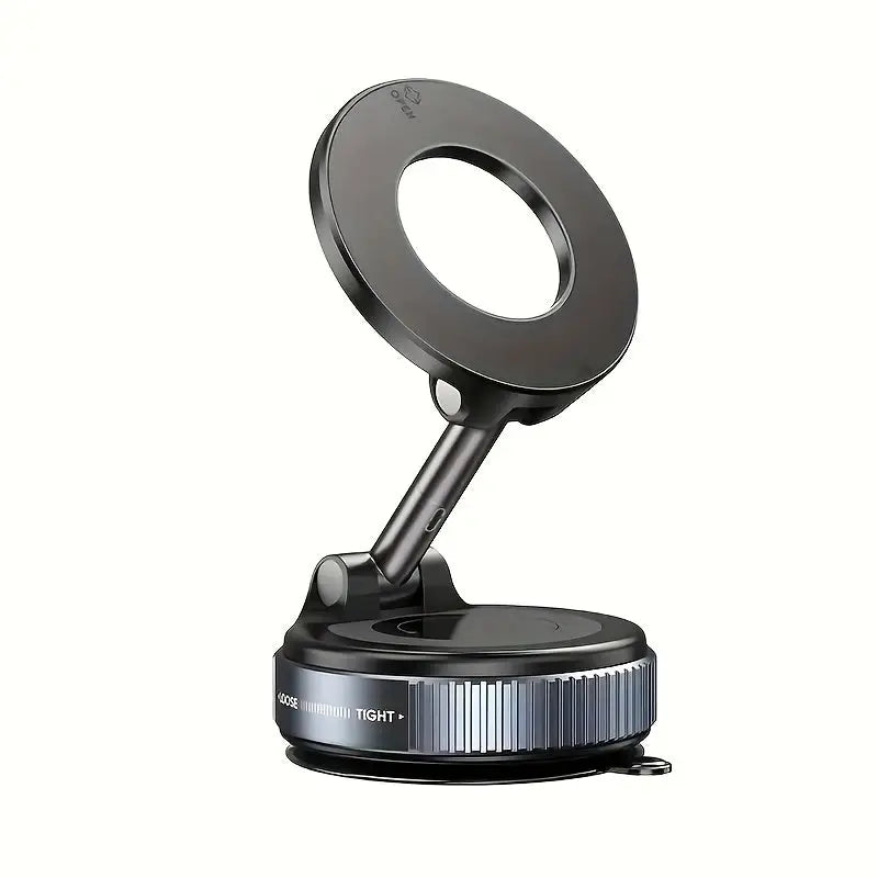 360° Rotating Magnetic Phone Holder, Foldable and Extendable, Suitable for iPhone 16/15/14/12, ABS Material, Not Waterproof, Multi-Scene Use in Shower/Gym/Smooth Surfaces, One Piece, Black, Equipped with Back Magnet Ring upscaleclicks