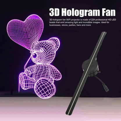 3D Hologram Fan 16.5in 2000x224 WiFi 3D Projector with 224 LED Light Beads for Business Store Advertising upscaleclicks
