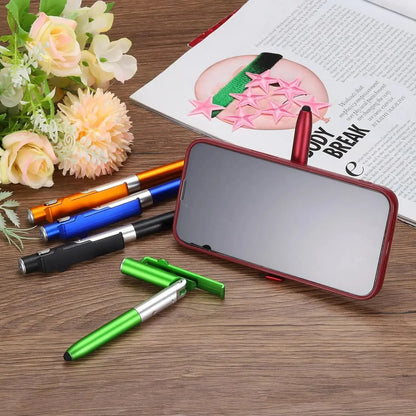 4 In 1 Multifunction Ballpoint Pen with LED Light Fold Phone Holder Night Read Writing Pencil Office School Student Stationery upscaleclicks