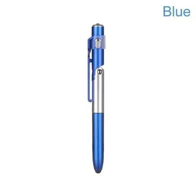 4 In 1 Multifunction Ballpoint Pen with LED Light Fold Phone Holder Night Read Writing Pencil Office School Student Stationery upscaleclicks