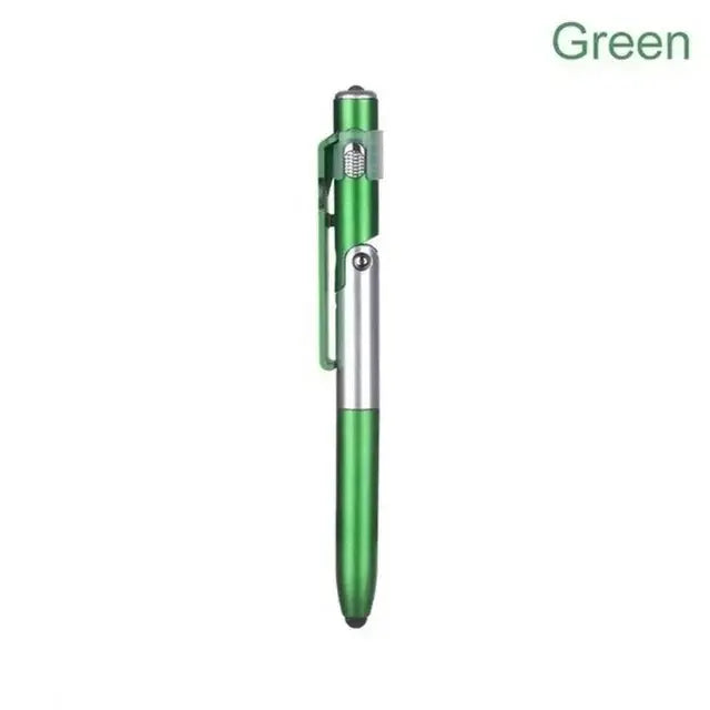 4 In 1 Multifunction Ballpoint Pen with LED Light Fold Phone Holder Night Read Writing Pencil Office School Student Stationery upscaleclicks
