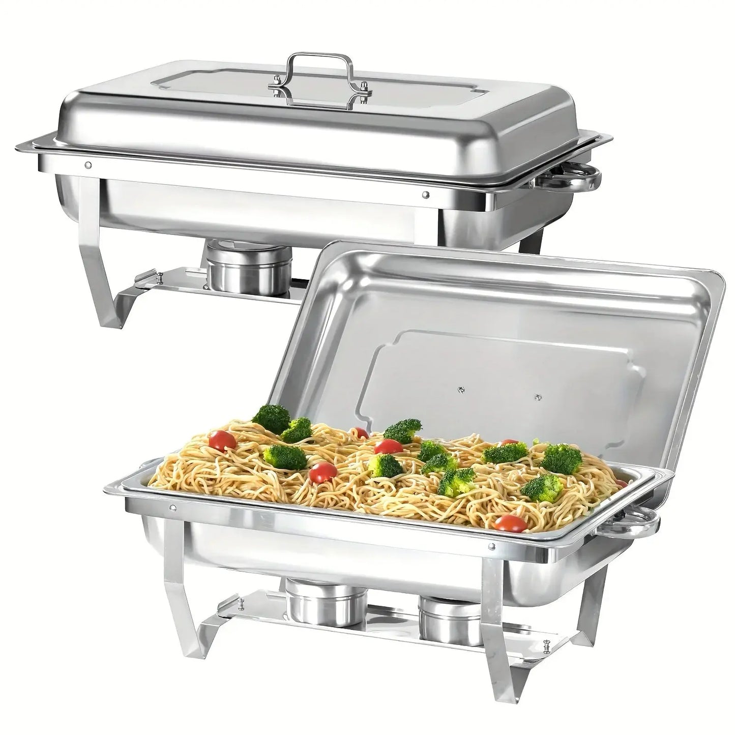 4 Pack 8QT Chafing Dish Buffet Set Stainless Steel Food Warmer Chafer Complete  Chafing Fuel Holder for Party Catering, upscaleclicks