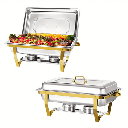 4 Pack 8QT Chafing Dish Buffet Set Stainless Steel Food Warmer Chafer Complete  Chafing Fuel Holder for Party Catering, upscaleclicks