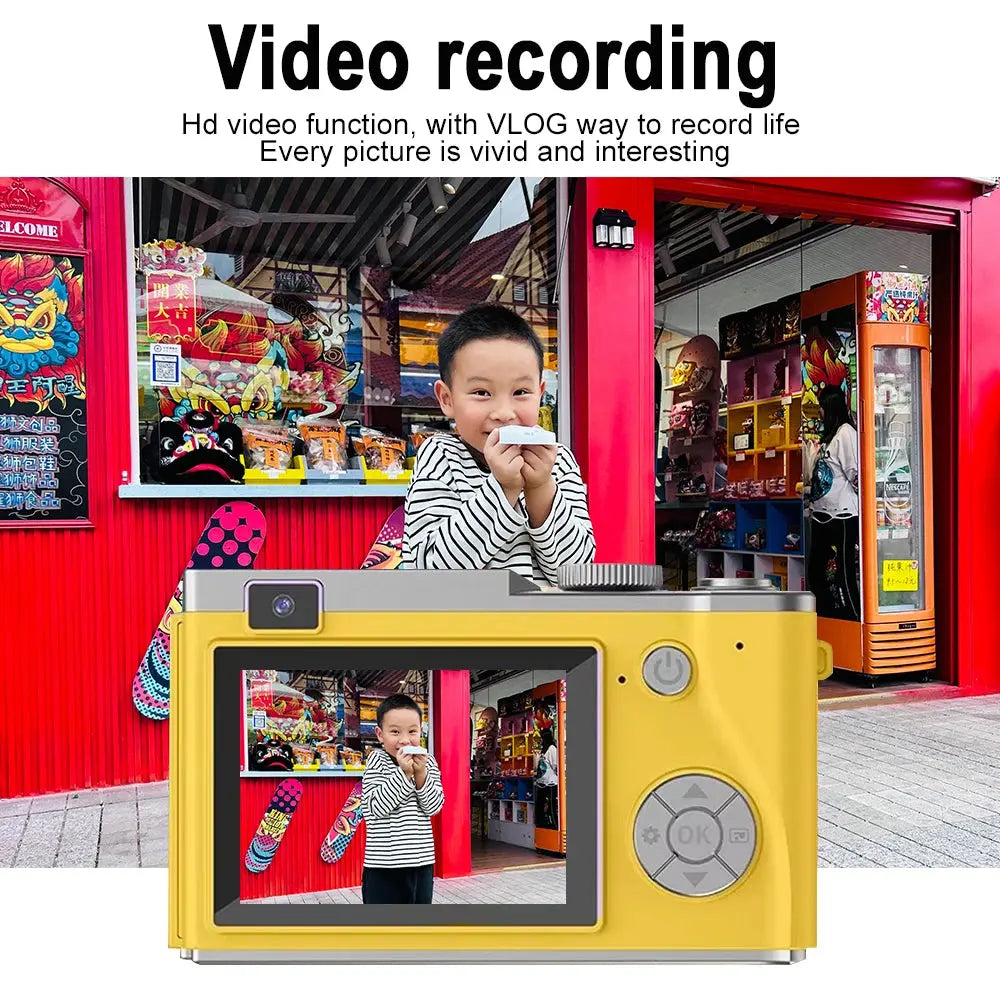 4K CCD 8X Digital Zoom Digital Camera for Student 48MP Compact Digital Photography Camera 180 Flip Screen Selfile Camera upscaleclicks