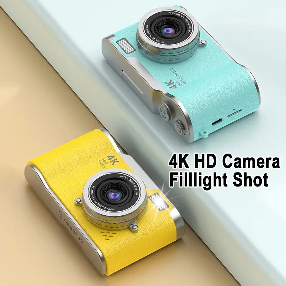 4K CCD 8X Digital Zoom Digital Camera for Student 48MP Compact Digital Photography Camera 180 Flip Screen Selfile Camera upscaleclicks