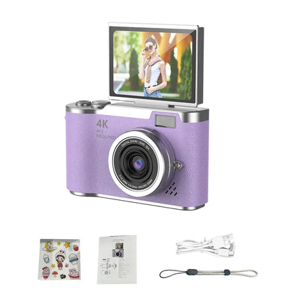 4K CCD 8X Digital Zoom Digital Camera for Student 48MP Compact Digital Photography Camera 180 Flip Screen Selfile Camera upscaleclicks