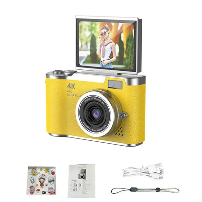 4K CCD 8X Digital Zoom Digital Camera for Student 48MP Compact Digital Photography Camera 180 Flip Screen Selfile Camera upscaleclicks