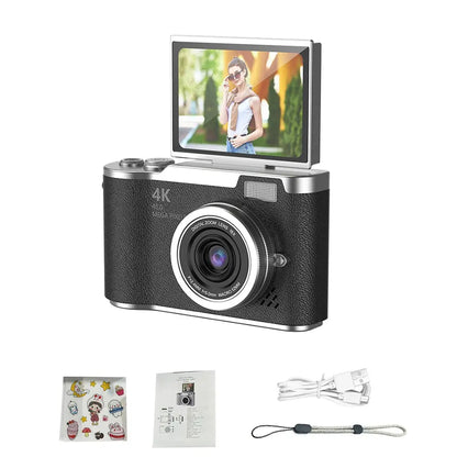 4K CCD 8X Digital Zoom Digital Camera for Student 48MP Compact Digital Photography Camera 180 Flip Screen Selfile Camera upscaleclicks