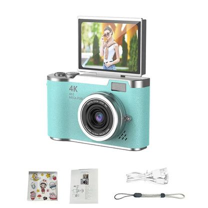 4K CCD 8X Digital Zoom Digital Camera for Student 48MP Compact Digital Photography Camera 180 Flip Screen Selfile Camera upscaleclicks