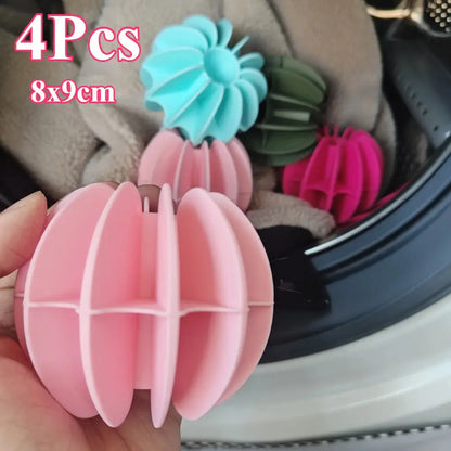 4PCS Laundry Ball Reusable Silicone Clothes Hair Cleaning Tools Pet Hair Remover Washing Machine Cat Hair Catcher Laundry Ball upscaleclicks