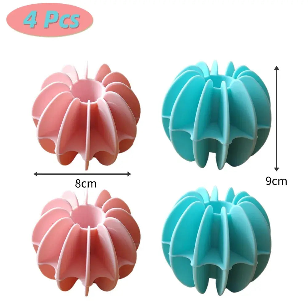 4PCS Laundry Ball Reusable Silicone Clothes Hair Cleaning Tools Pet Hair Remover Washing Machine Cat Hair Catcher Laundry Ball upscaleclicks