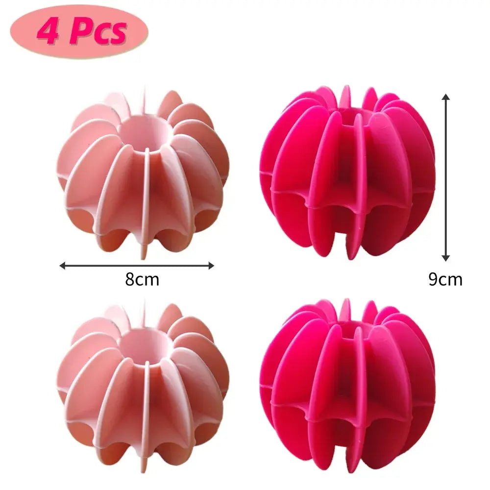 4PCS Laundry Ball Reusable Silicone Clothes Hair Cleaning Tools Pet Hair Remover Washing Machine Cat Hair Catcher Laundry Ball upscaleclicks