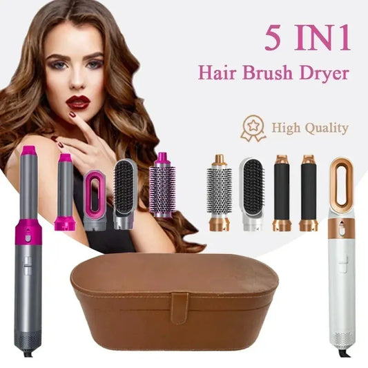 5 in 1 Hair Dryer Hot Comb Set Professional Curling Iron Hair Straightener Styling Tool For Dyson Airwrap Hair Dryer Household upscaleclicks