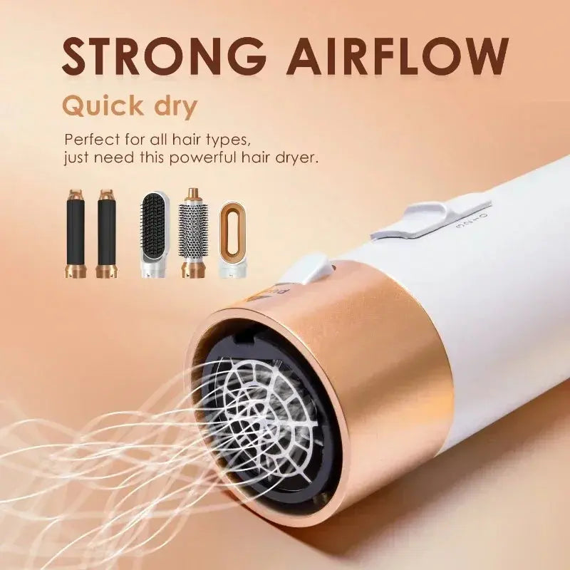 5 in 1 Hair Dryer Hot Comb Set Professional Curling Iron Hair Straightener Styling Tool For Dyson Airwrap Hair Dryer Household upscaleclicks