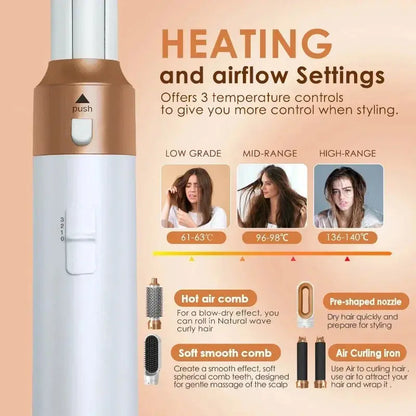 5 in 1 Hair Dryer Hot Comb Set Professional Curling Iron Hair Straightener Styling Tool For Dyson Airwrap Hair Dryer Household upscaleclicks