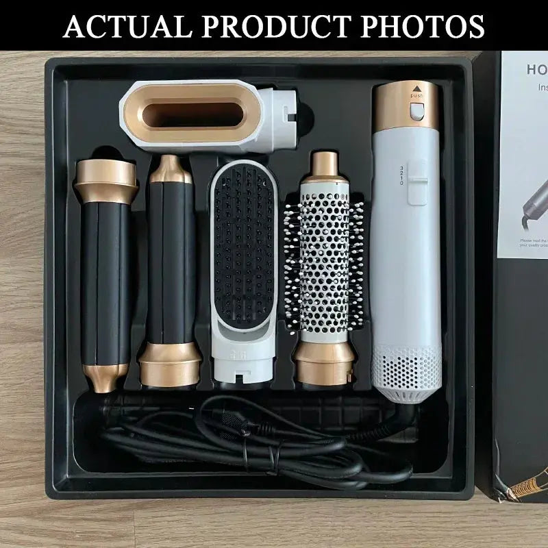 5 in 1 Hair Dryer Hot Comb Set Professional Curling Iron Hair Straightener Styling Tool For Dyson Airwrap Hair Dryer Household upscaleclicks
