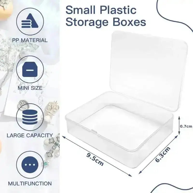 5pcs Small Plastic Containers with Hinged Lids Rectangle Clear Storage Boxes for Card Crafts Learning Supplies Screws Battery upscaleclicks