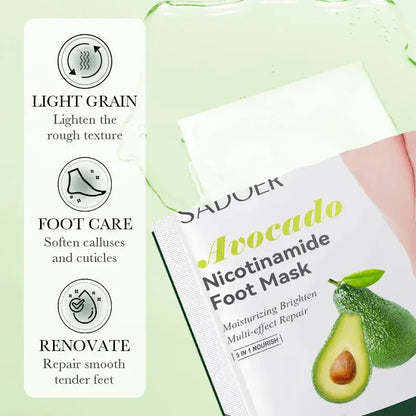 6 Pairs SADOER Fruits Foot Mask Moisturizing Foot Peeling Mask Exfoliating For Feet Spa Pedicure Exfoliant Feet Skin Care upscaleclicks