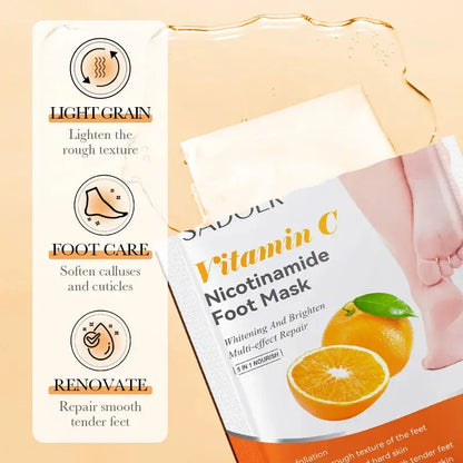 6 Pairs SADOER Fruits Foot Mask Moisturizing Foot Peeling Mask Exfoliating For Feet Spa Pedicure Exfoliant Feet Skin Care upscaleclicks