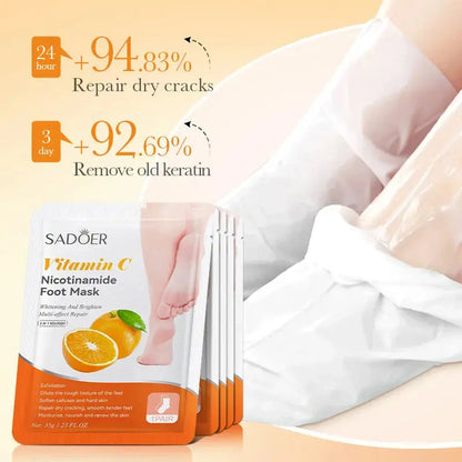 6 Pairs SADOER Fruits Foot Mask Moisturizing Foot Peeling Mask Exfoliating For Feet Spa Pedicure Exfoliant Feet Skin Care upscaleclicks