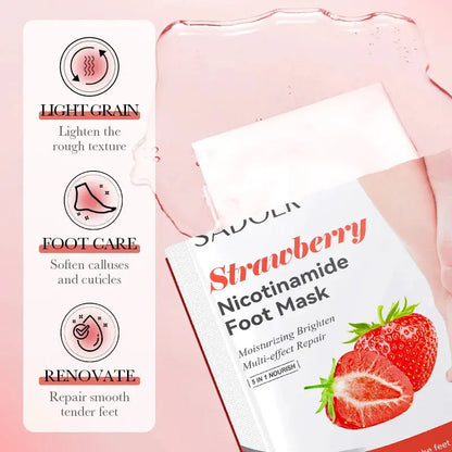 6 Pairs SADOER Fruits Foot Mask Moisturizing Foot Peeling Mask Exfoliating For Feet Spa Pedicure Exfoliant Feet Skin Care upscaleclicks