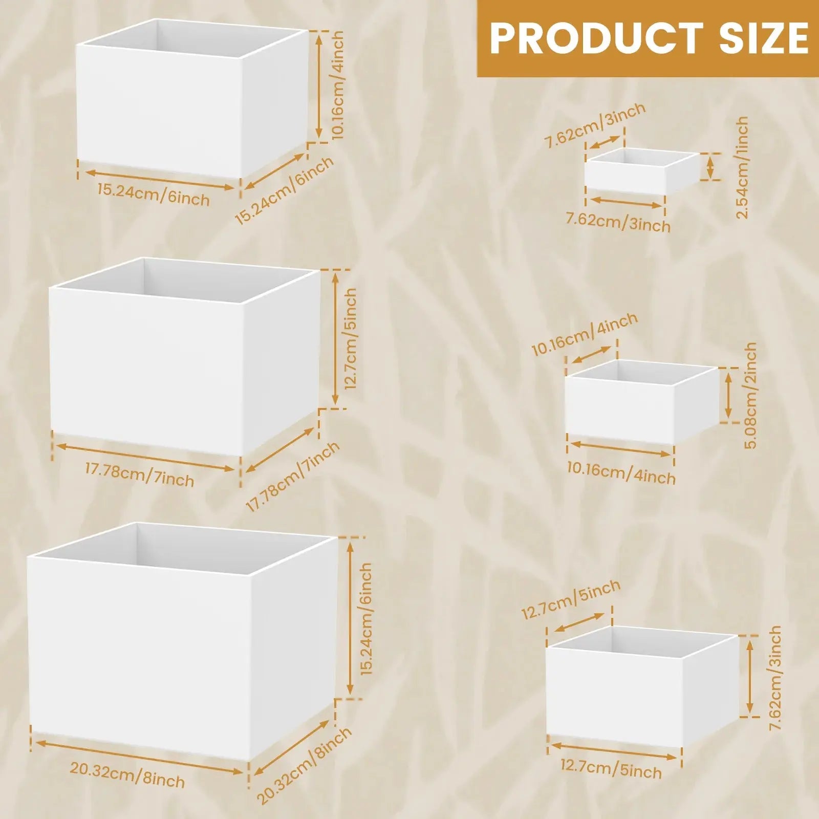 6Pcs Acrylic Buffet Riser Cake Dessert Display Stands Stackable Desktop Food Stand Party Buffet Decorating Box Transparent White upscaleclicks