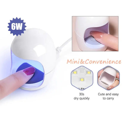 6W Egg Shape UV Nail Lamp Dryer Mini Single Finger Egg Phototherapy Machine Fast Drying Portable Varnish Cured Manicure Tools upscaleclicks