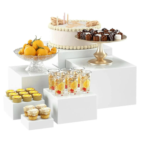6pcs Acrylic Buffet Riser Food Display Stands Stackable Table Dessert Cake Party Buffet Display Decorating Box 6 Different Sizes upscaleclicks