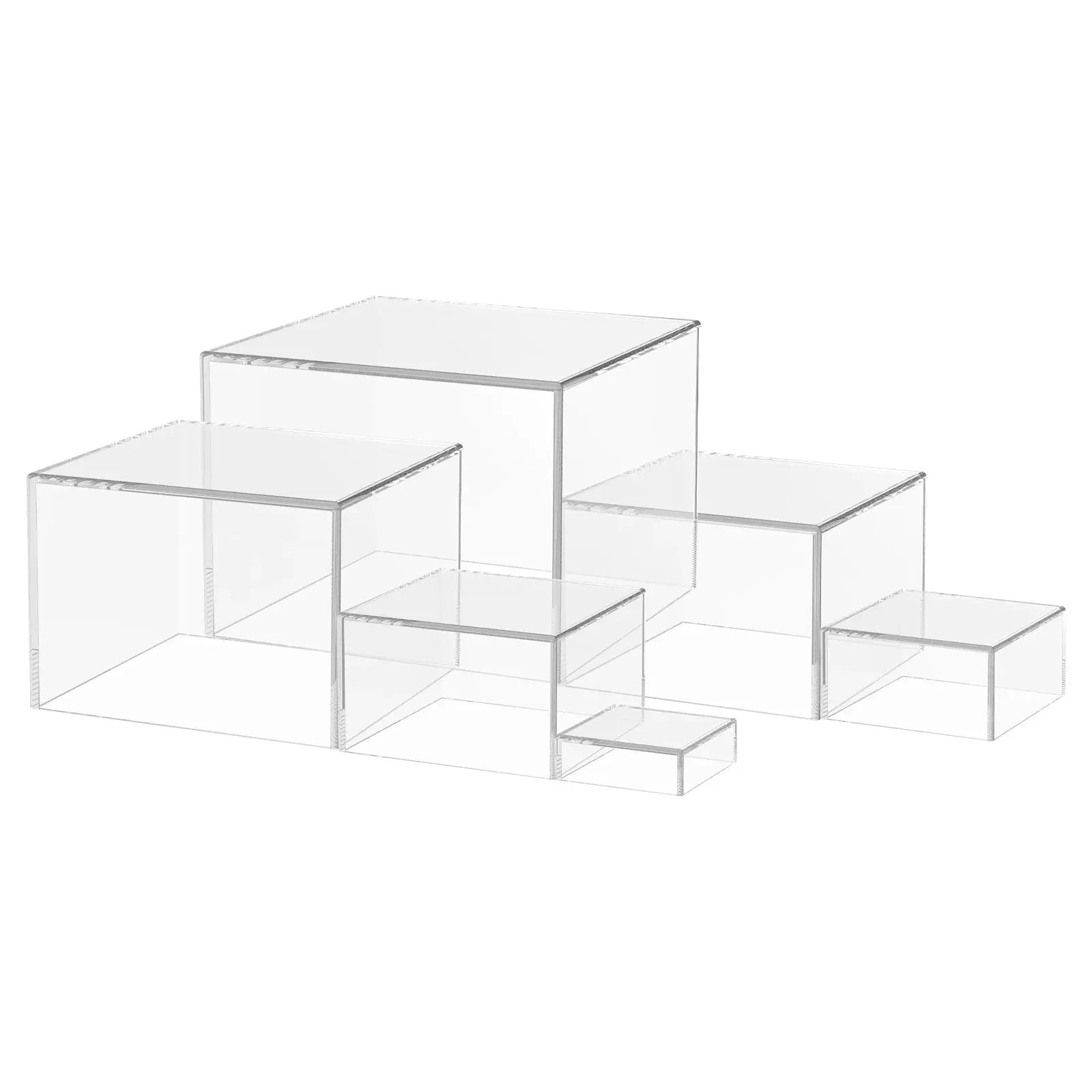 6pcs Acrylic Buffet Riser Food Display Stands Stackable Table Dessert Cake Party Buffet Display Decorating Box 6 Different Sizes upscaleclicks