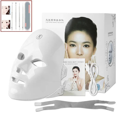 7 Colors Photon Facial LED Mask Red Light Therapy Anti Aging Face Neck Beauty Mask Relaxation Treatment Anti-Wrinkle Skin Care upscaleclicks