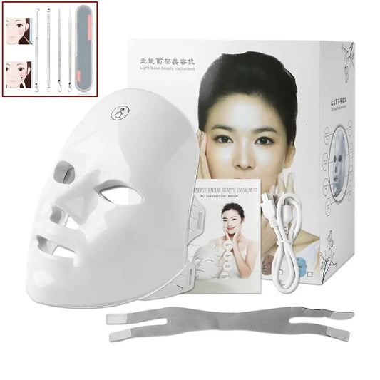 7 Colors Photon Facial LED Mask Red Light Therapy Anti Aging Face Neck Beauty Mask Relaxation Treatment Anti-Wrinkle Skin Care upscaleclicks