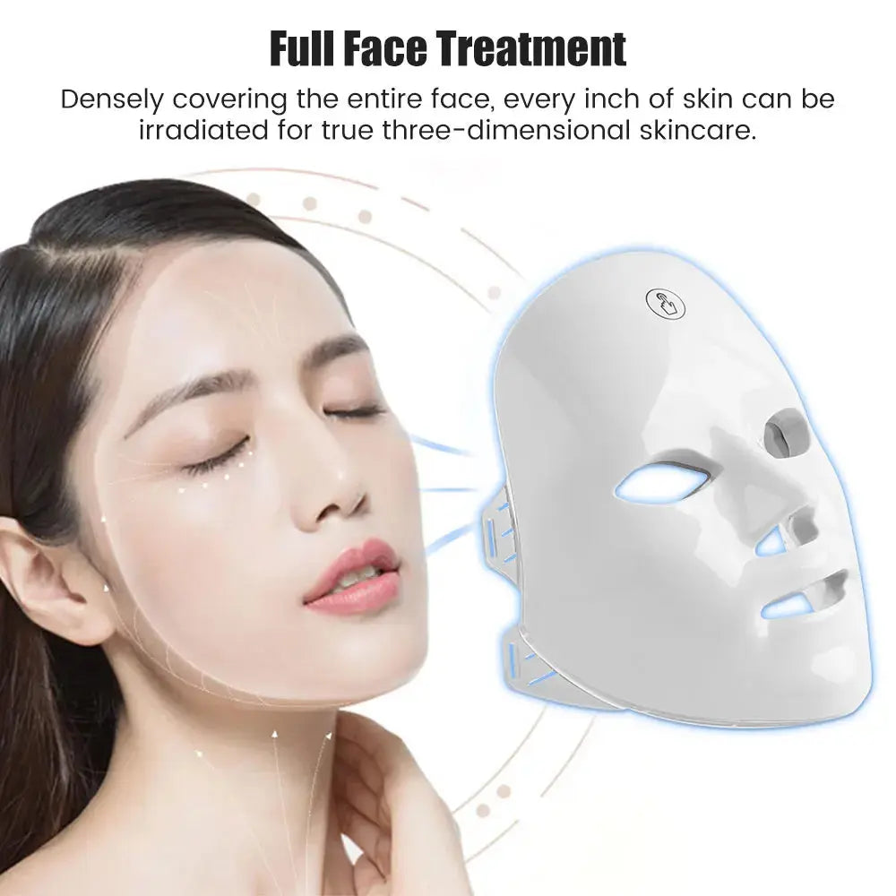 7 Colors Photon Facial LED Mask Red Light Therapy Anti Aging Face Neck Beauty Mask Relaxation Treatment Anti-Wrinkle Skin Care upscaleclicks