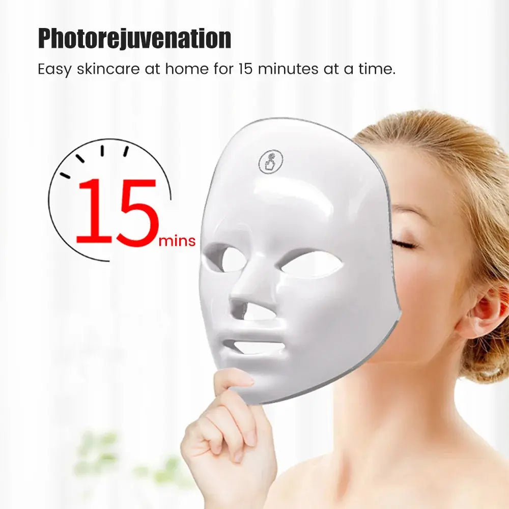 7 Colors Photon Facial LED Mask Red Light Therapy Anti Aging Face Neck Beauty Mask Relaxation Treatment Anti-Wrinkle Skin Care upscaleclicks
