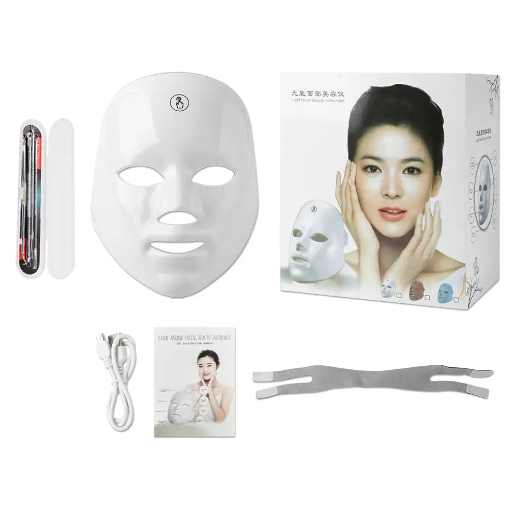7 Colors Photon Facial LED Mask Red Light Therapy Anti Aging Face Neck Beauty Mask Relaxation Treatment Anti-Wrinkle Skin Care upscaleclicks