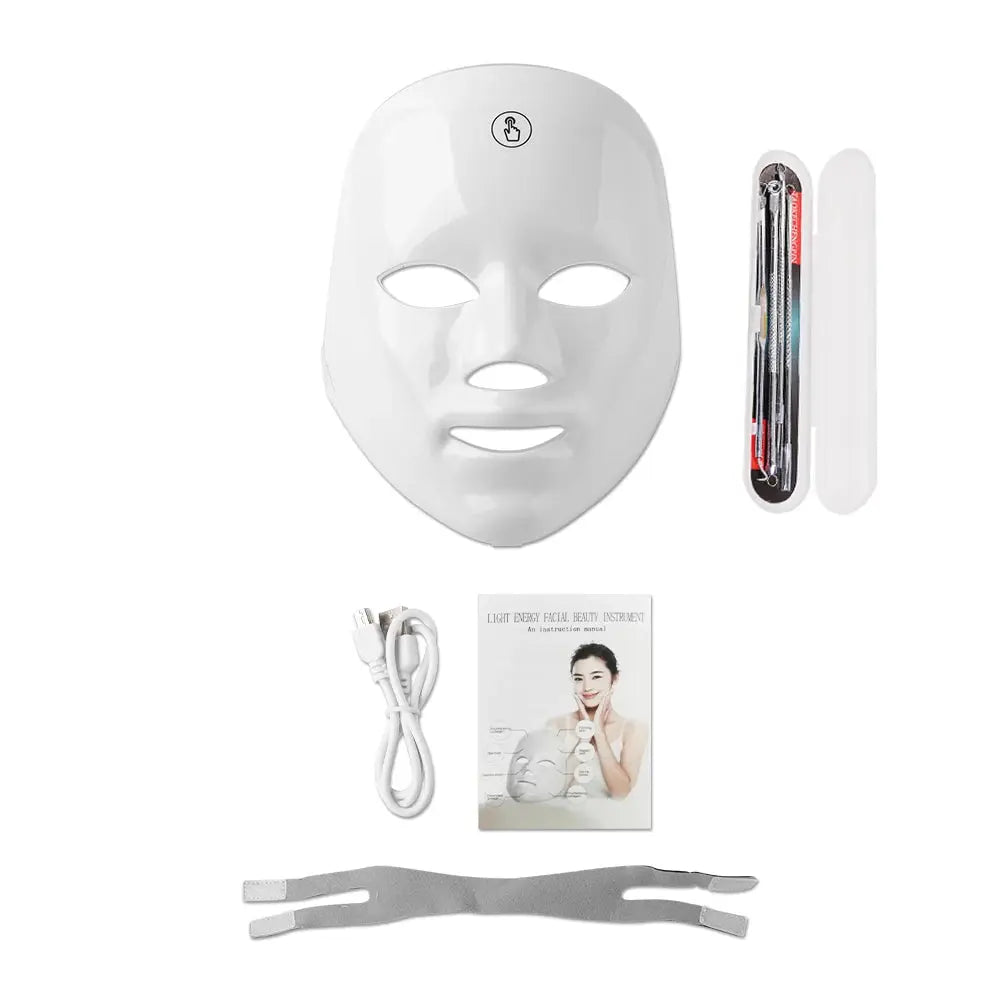 7 Colors Photon Facial LED Mask Red Light Therapy Anti Aging Face Neck Beauty Mask Relaxation Treatment Anti-Wrinkle Skin Care upscaleclicks