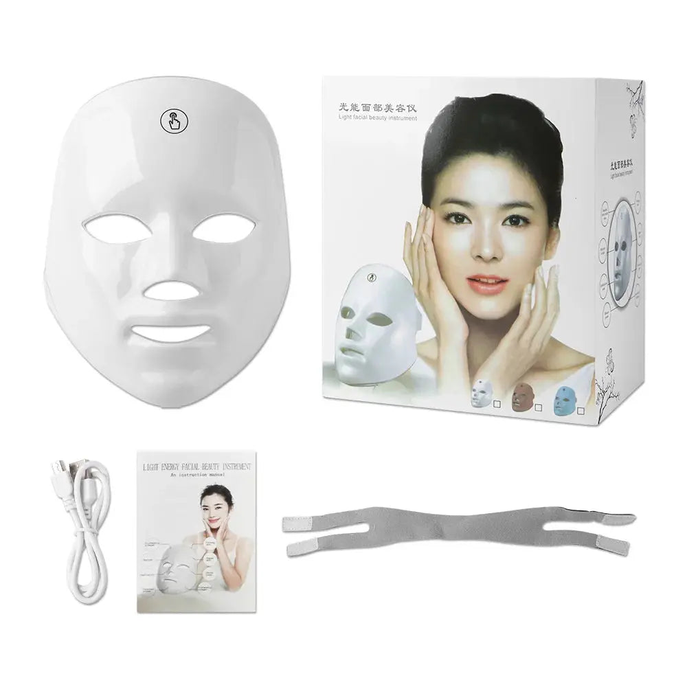 7 Colors Photon Facial LED Mask Red Light Therapy Anti Aging Face Neck Beauty Mask Relaxation Treatment Anti-Wrinkle Skin Care upscaleclicks