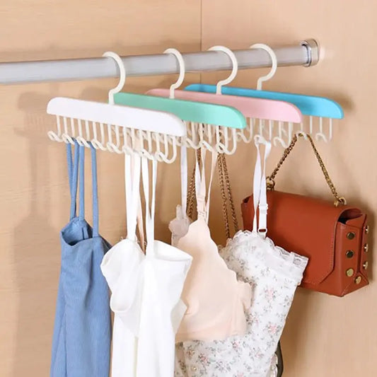 8 Hooks Bra Hanger Belts Camisole Clothes Organizer Rack Tie Hats Scarf Holder Non-slip Space Saving Wardrobe Storage upscaleclicks