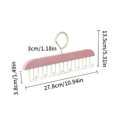 8 Hooks Bra Hanger Belts Camisole Clothes Organizer Rack Tie Hats Scarf Holder Non-slip Space Saving Wardrobe Storage upscaleclicks