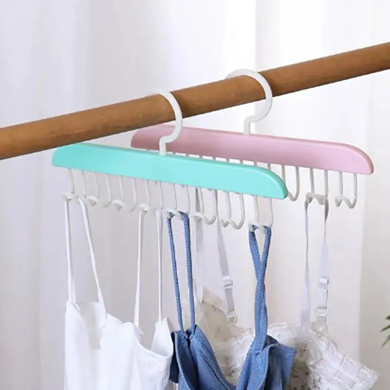 8 Hooks Bra Hanger Belts Camisole Clothes Organizer Rack Tie Hats Scarf Holder Non-slip Space Saving Wardrobe Storage upscaleclicks