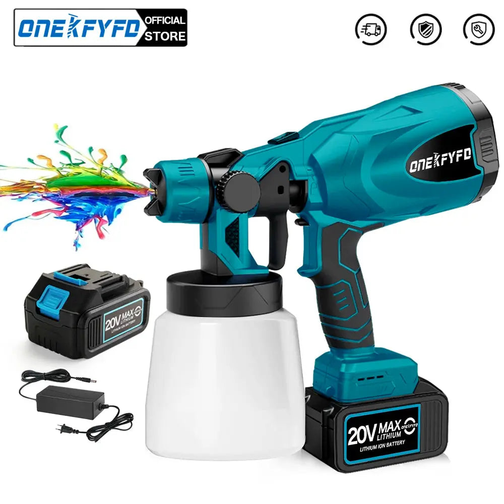 800ML Electric Spray Gun Cordless Paint Sprayer Auto Furniture Steel Coating Airbrush Compatible for Makita 18V Battery