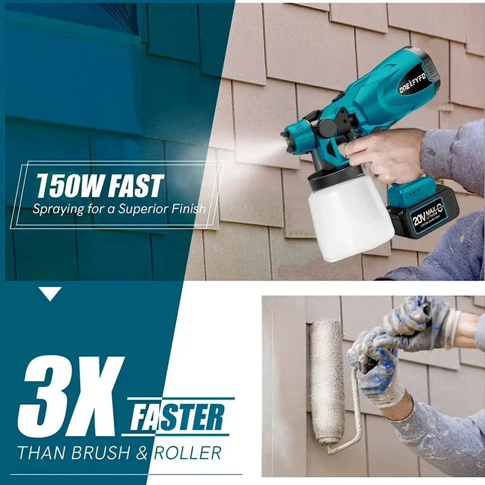 800ML Electric Spray Gun Cordless Paint Sprayer Auto Furniture Steel Coating Airbrush Compatible for Makita 18V Battery